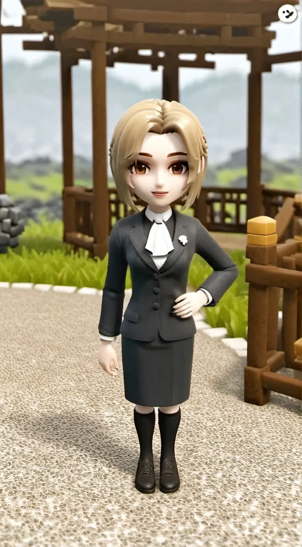 ai character: Sarah in micup background
