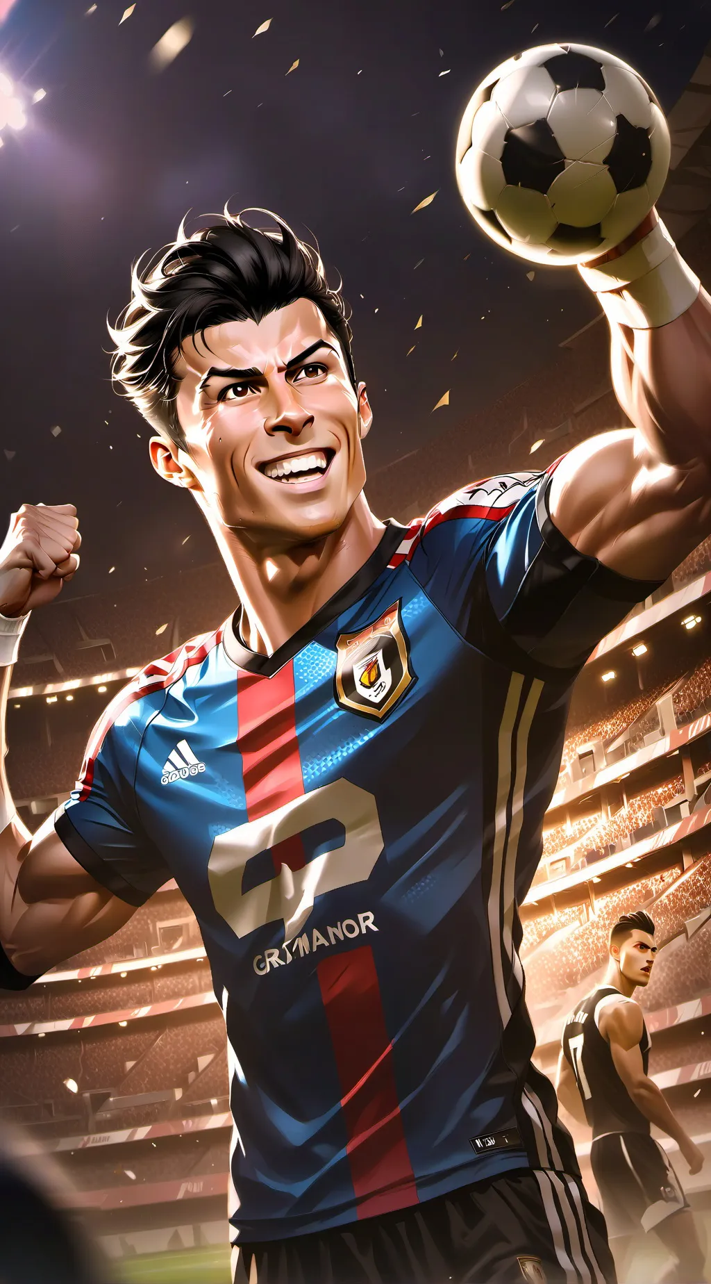 ai character: Cristiano Ronaldo  background
