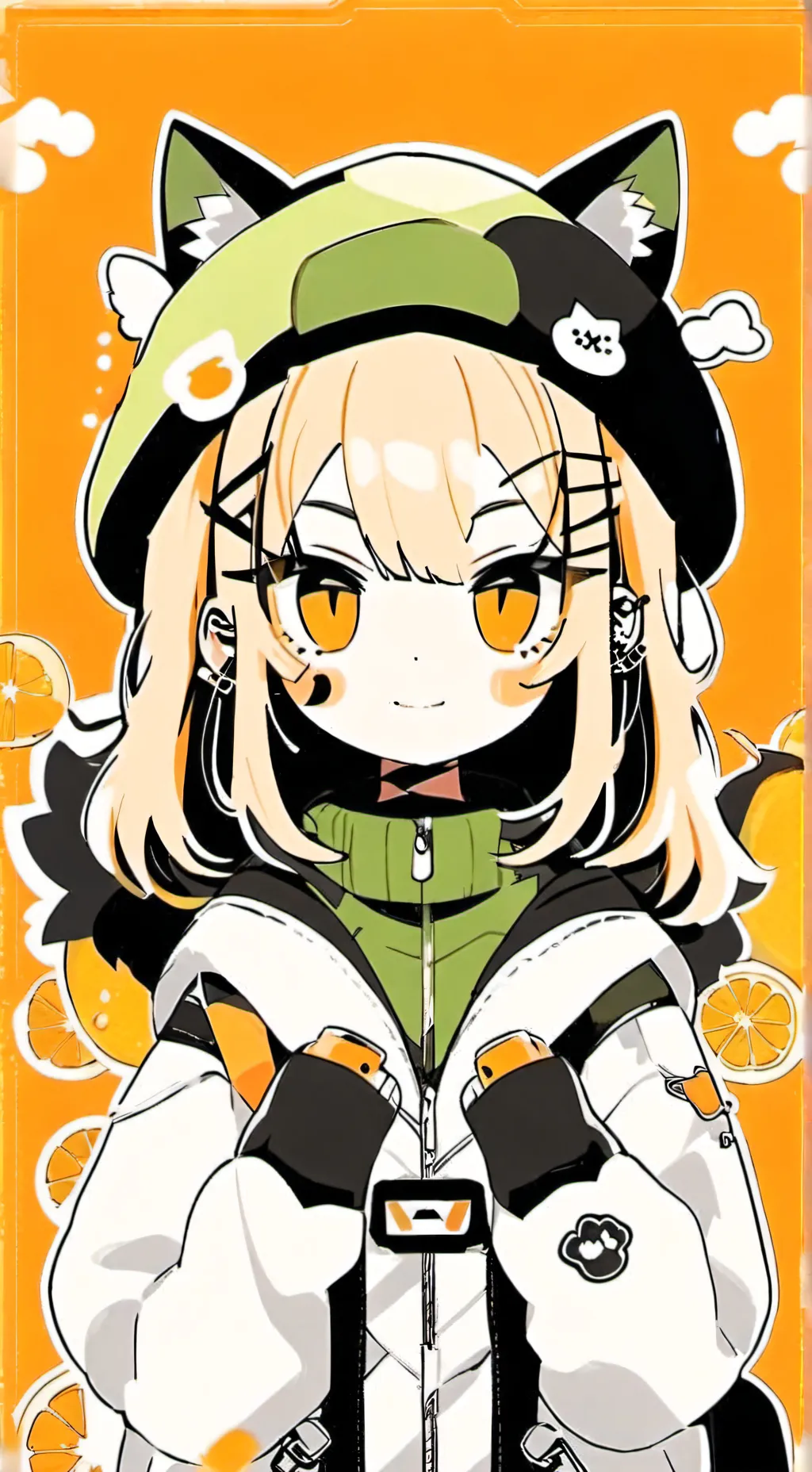 ai character: orange uwu cat😭🙏 background