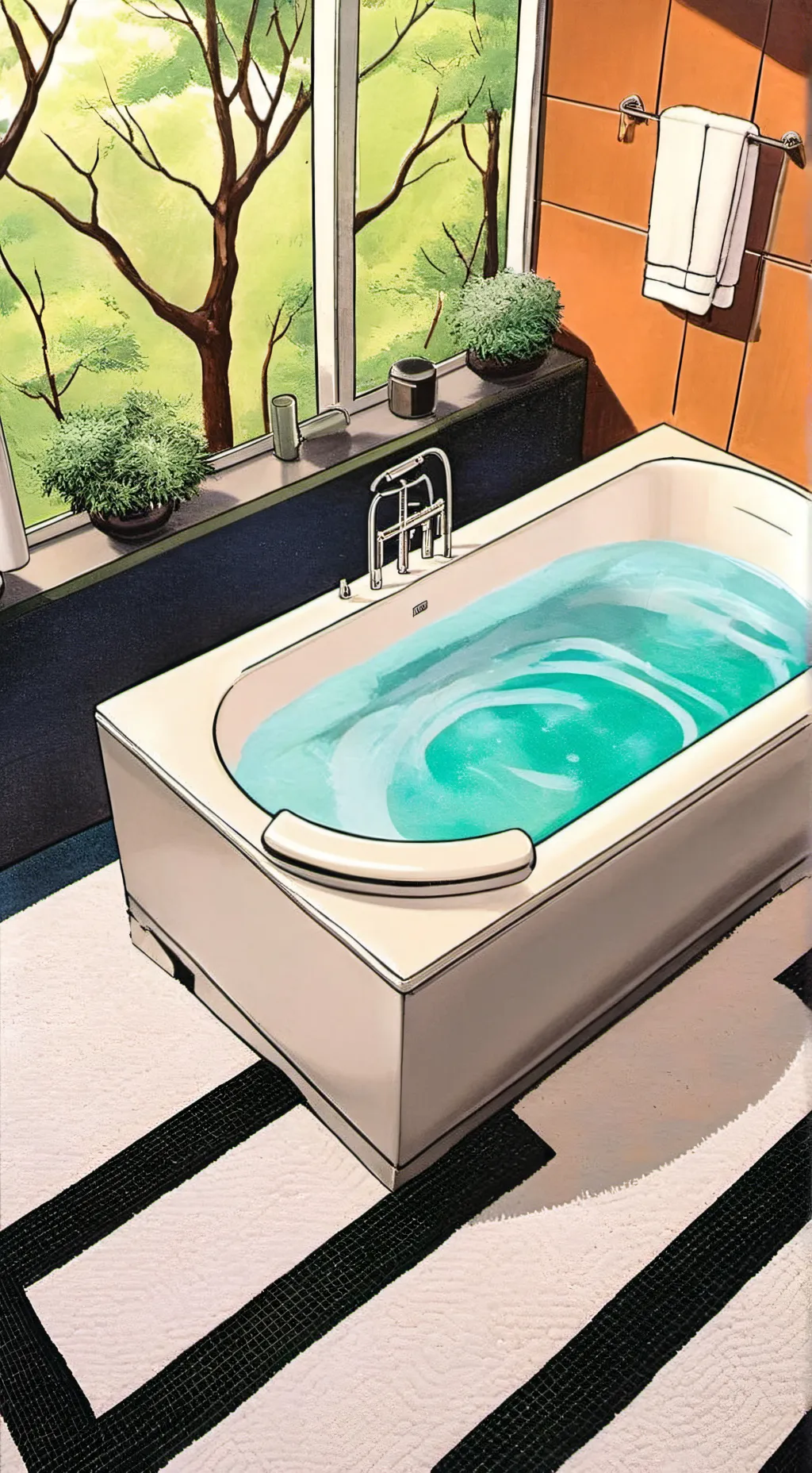 ai character: bath machine  background