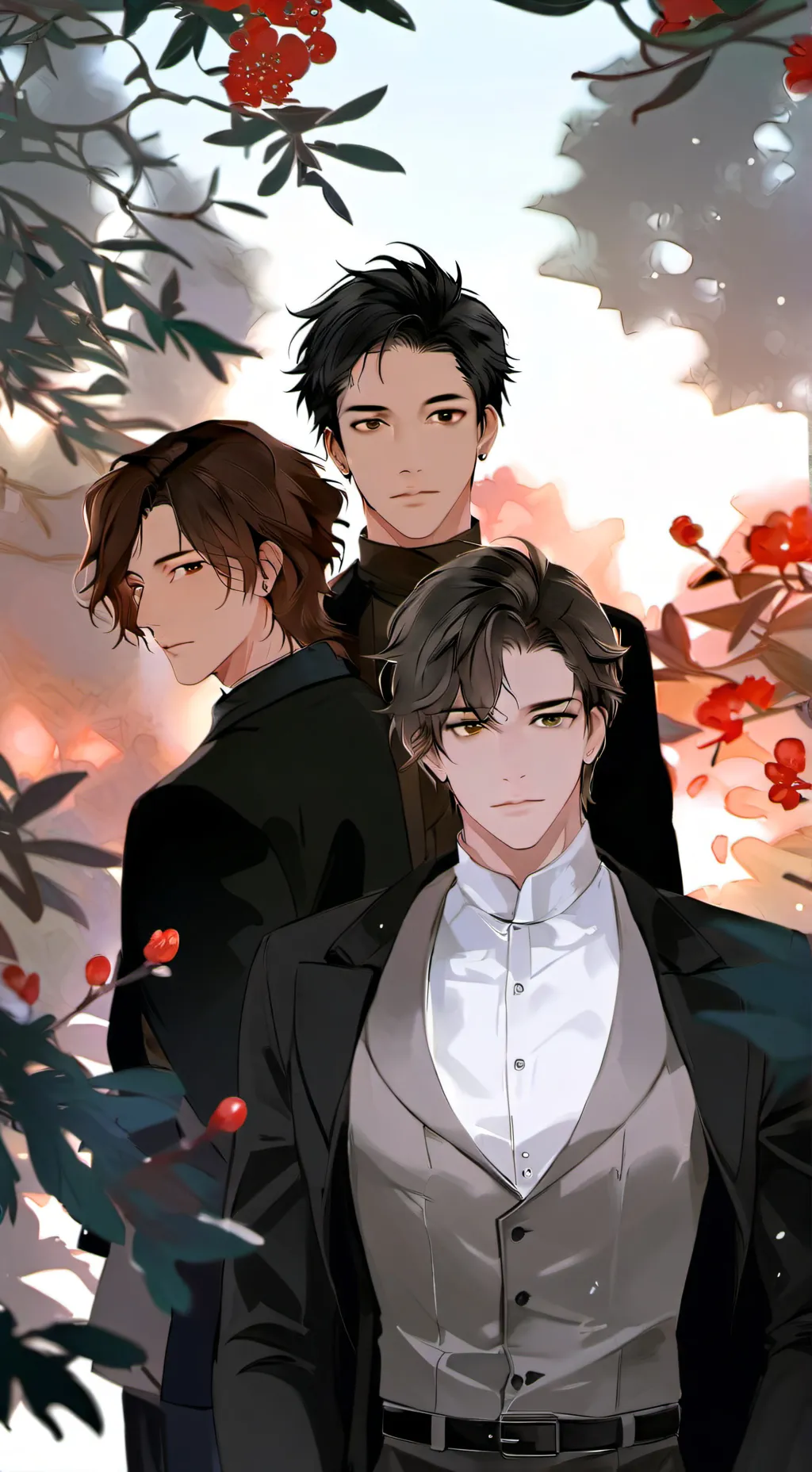 ai character: Three husbands  background