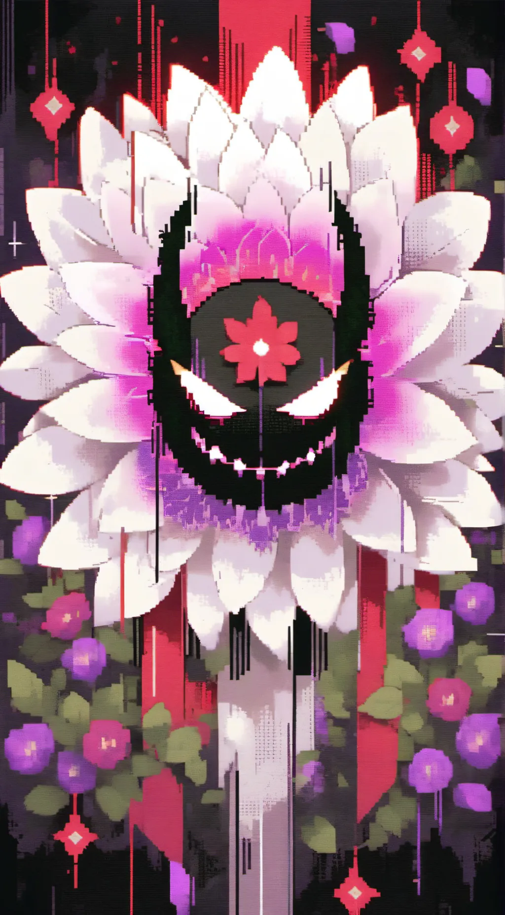 ai character: Flower-ey background