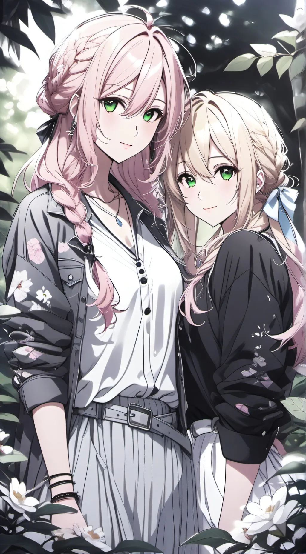 ai character: Amelia and Emma  background