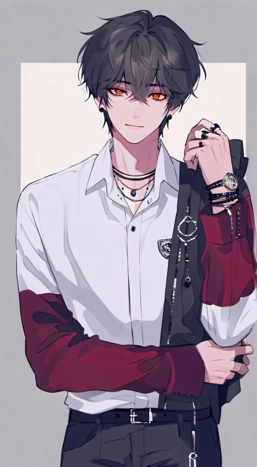 ai character: Grey background