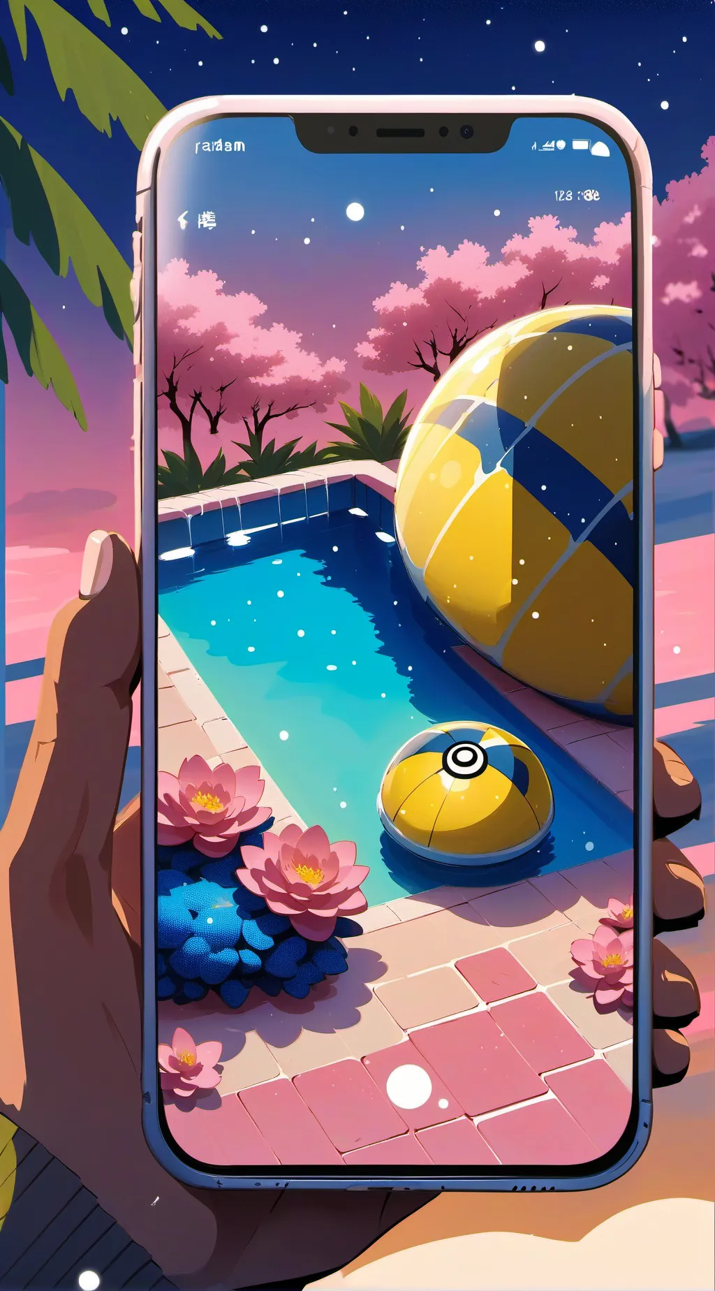 ai character: mha pool  background