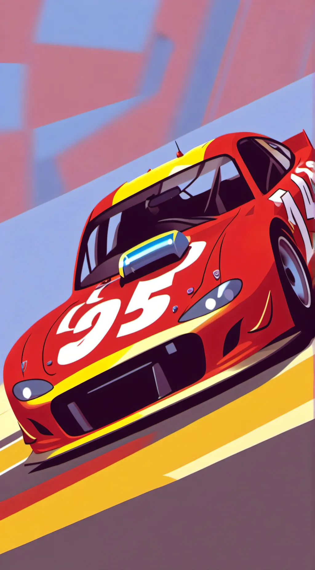 ai character: zygzak McQueen  background