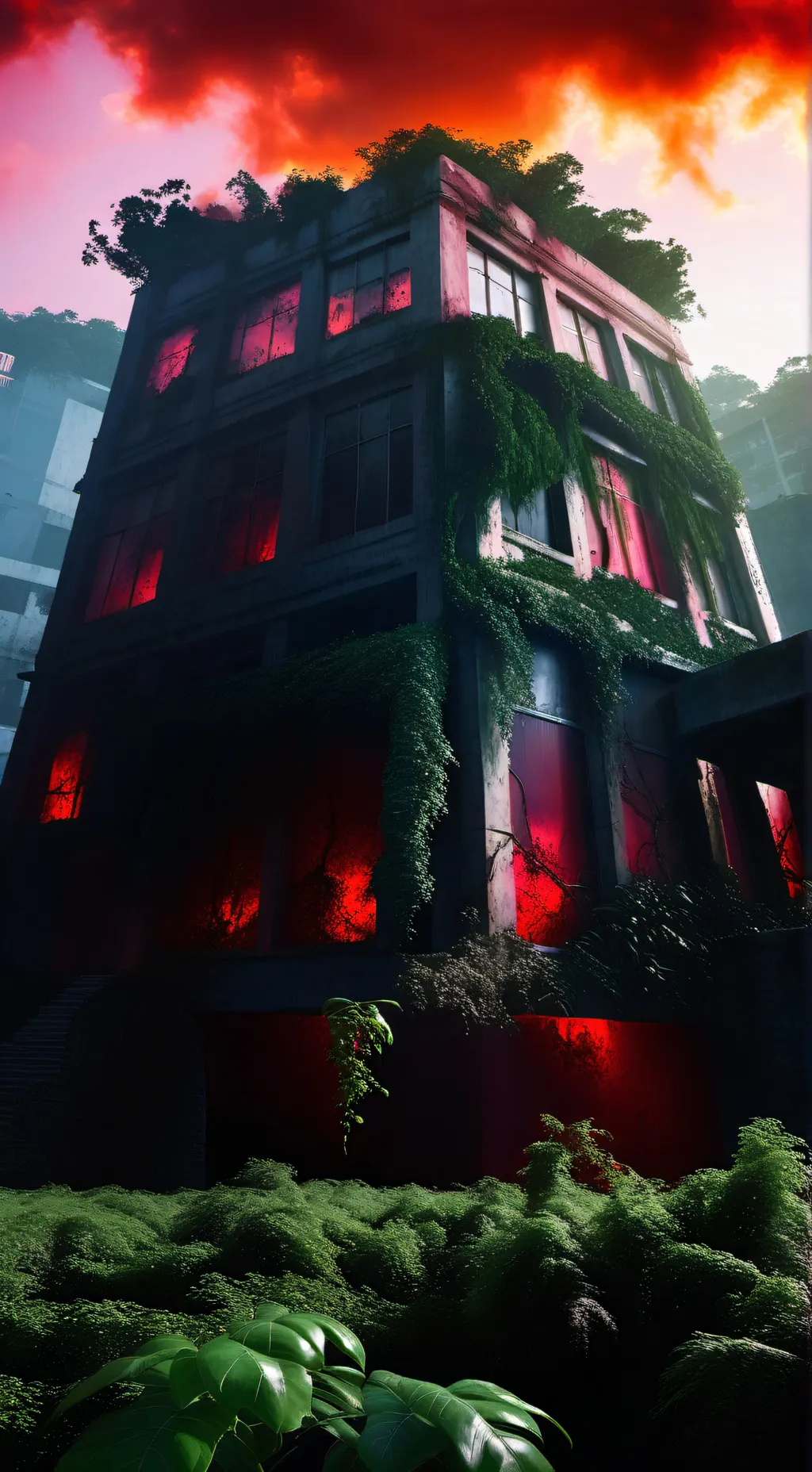 ai character: Red apocalypse  background