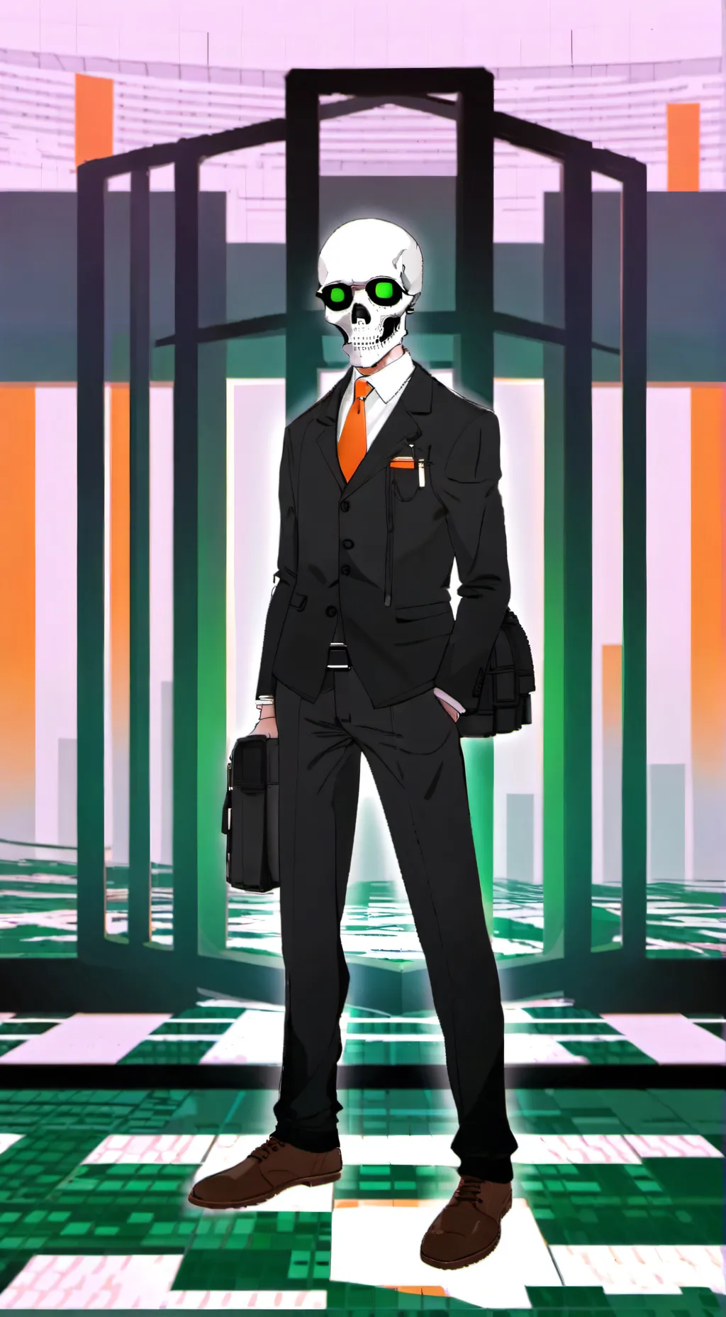 ai character: freaky skeleton ￼ background