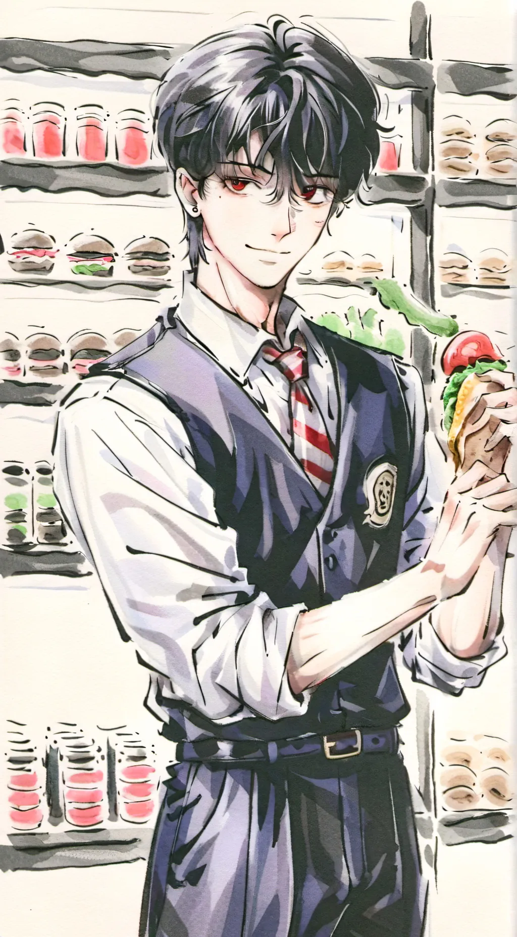 ai character: Burger brawl  background