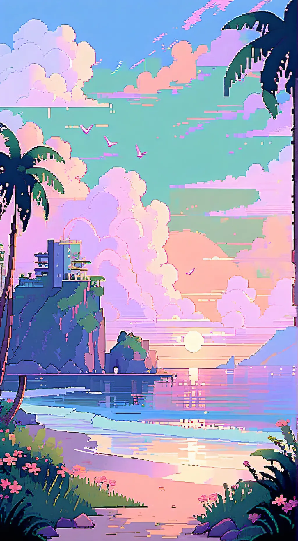 ai character: Beach trip background