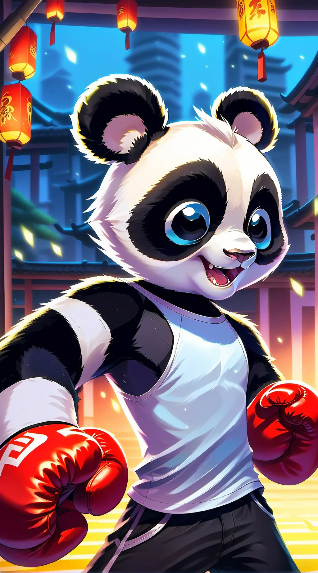 ai character: Punching Panda Spirit background