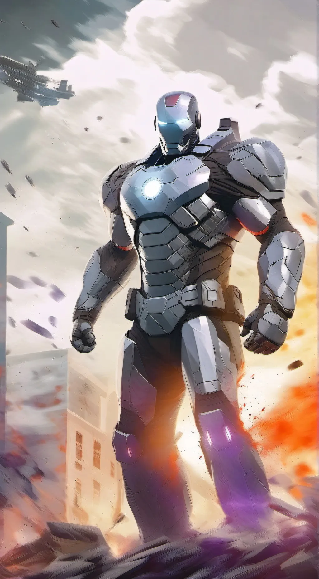 ai character: War Machine Rhodey background