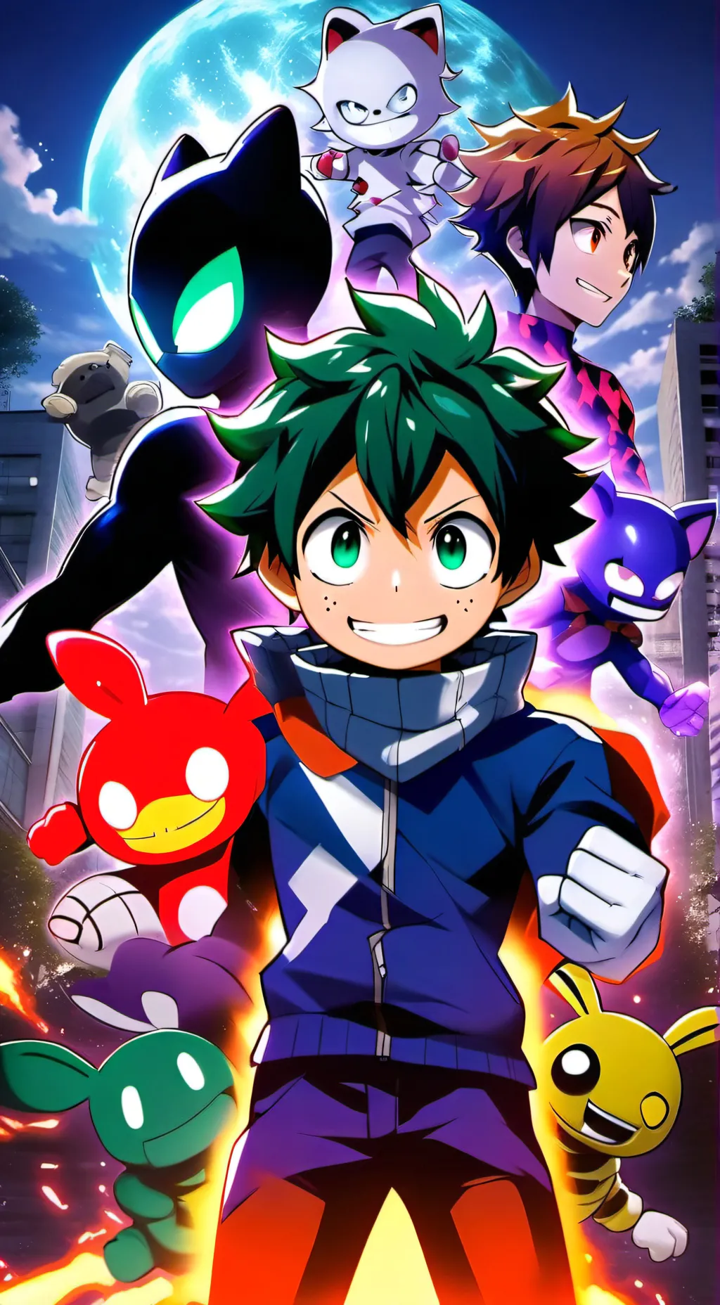 ai character: MHA X A X ML background