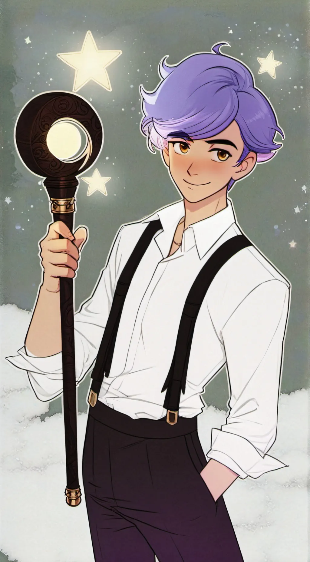 ai character: Periwinkle background