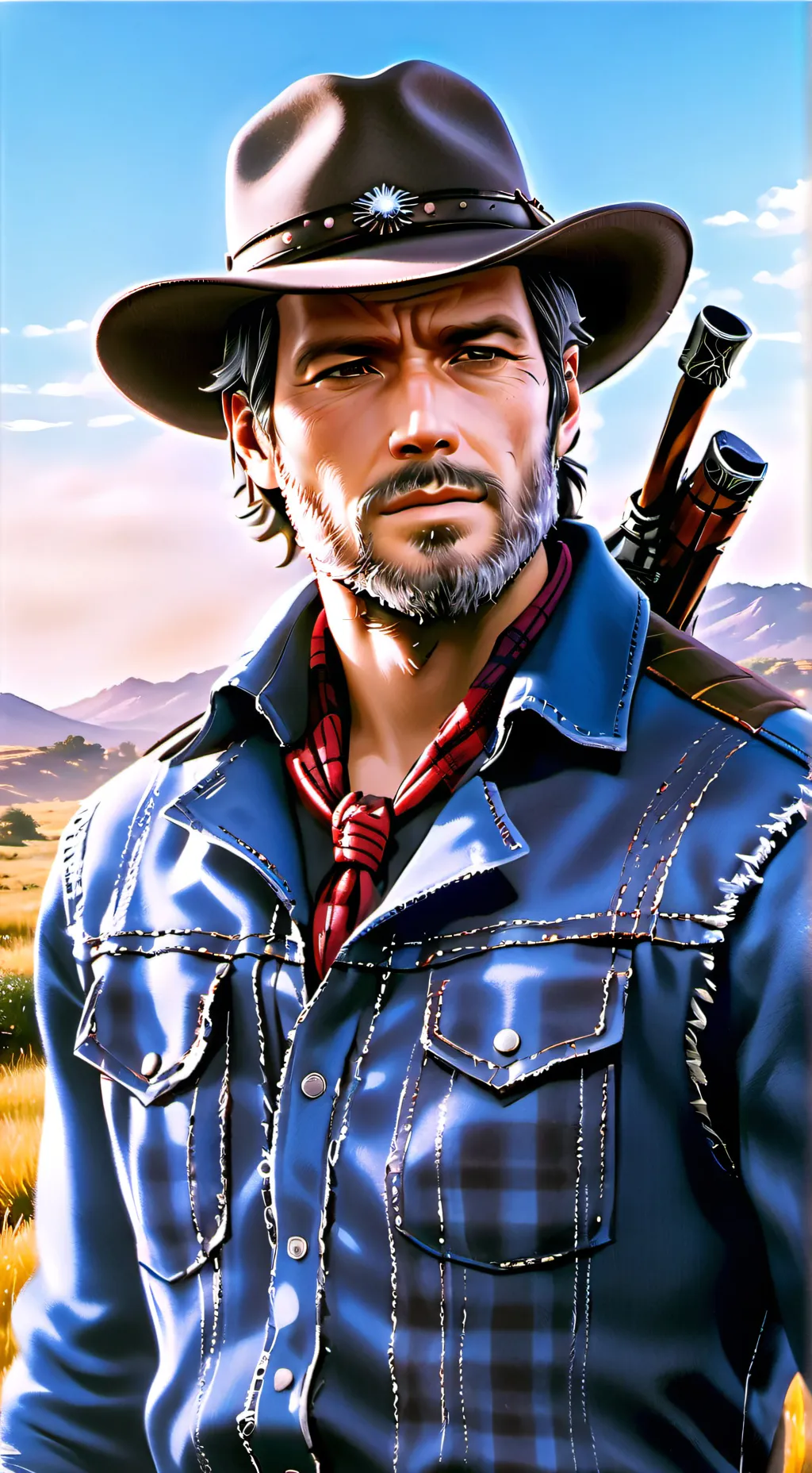 ai character: Arther Morgan  background