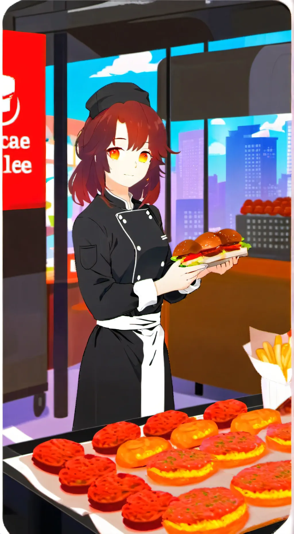 ai character: Gourmet Queen background
