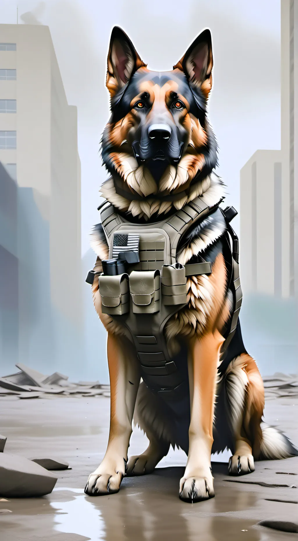 ai character: COD (Dog explosion background