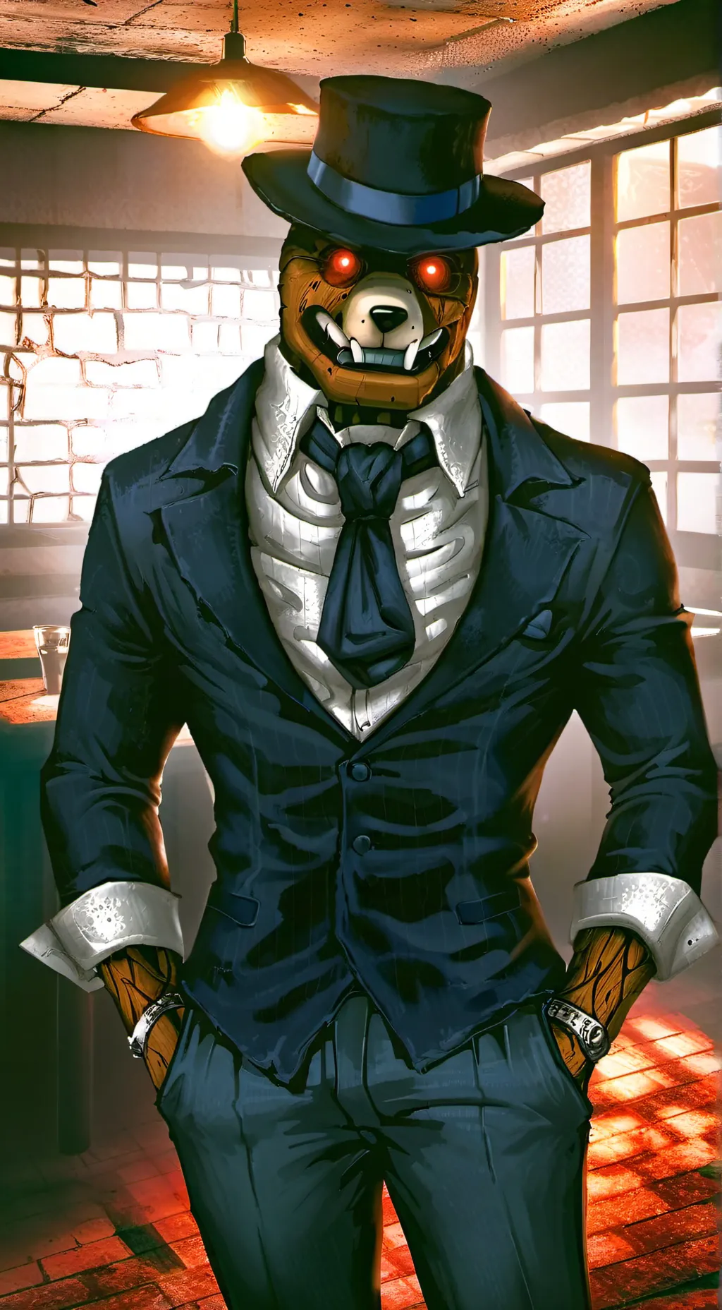 ai character: Mafia bear background