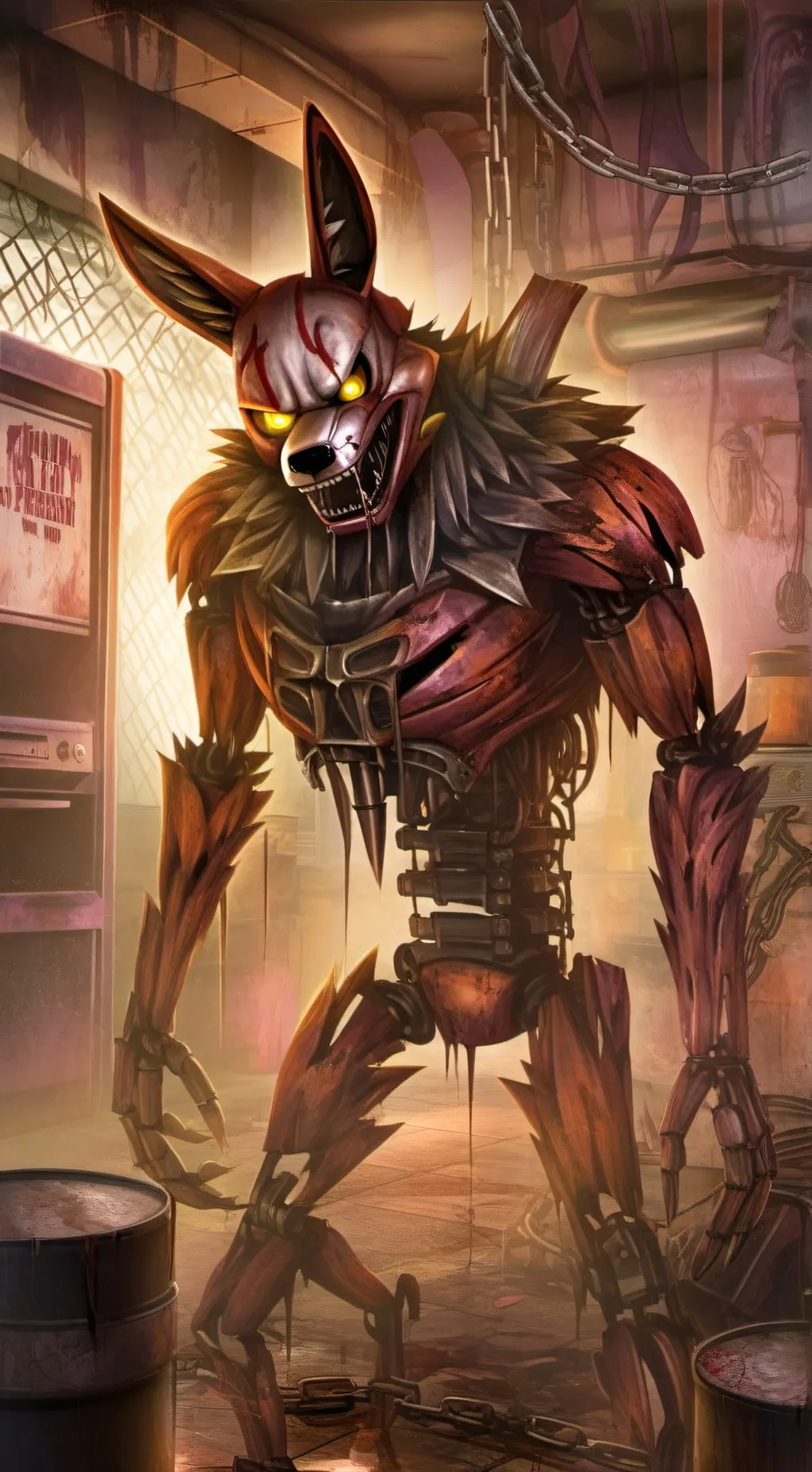 ai character: nightmare foxy background