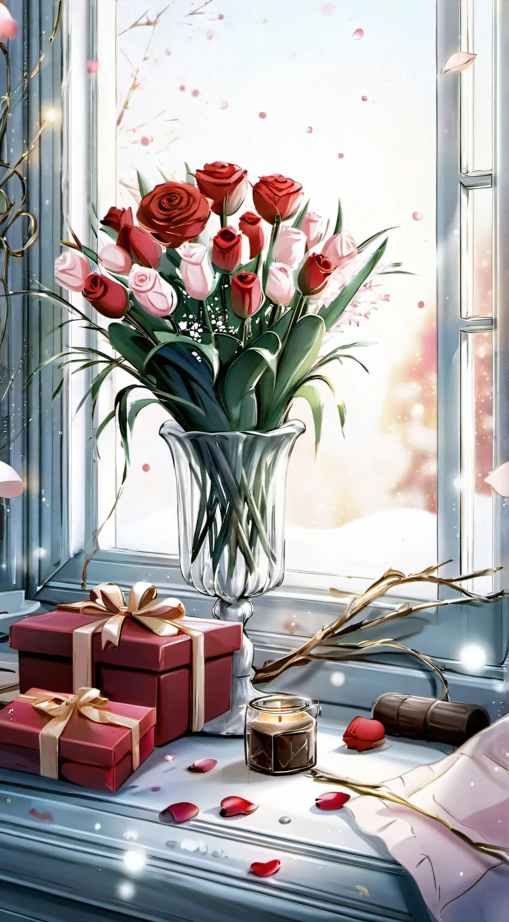 ai character: Valentine's Day background