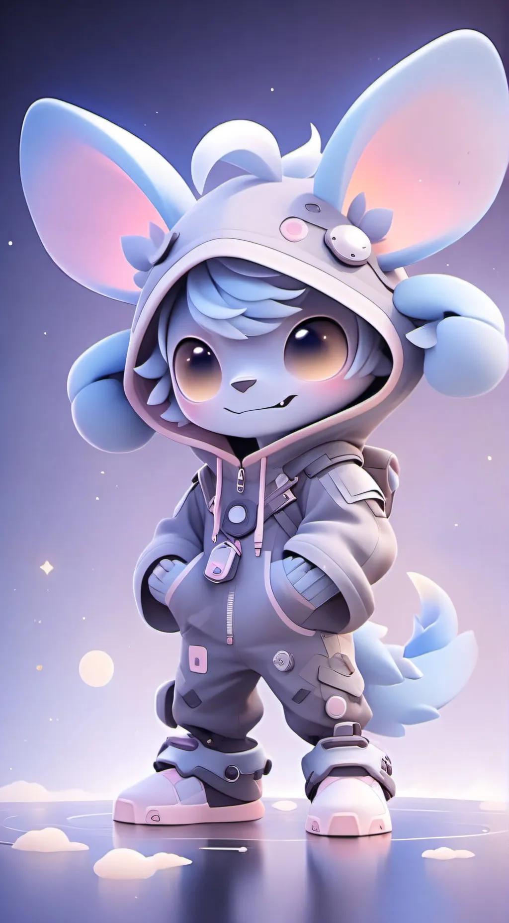 ai character: Stitch  background