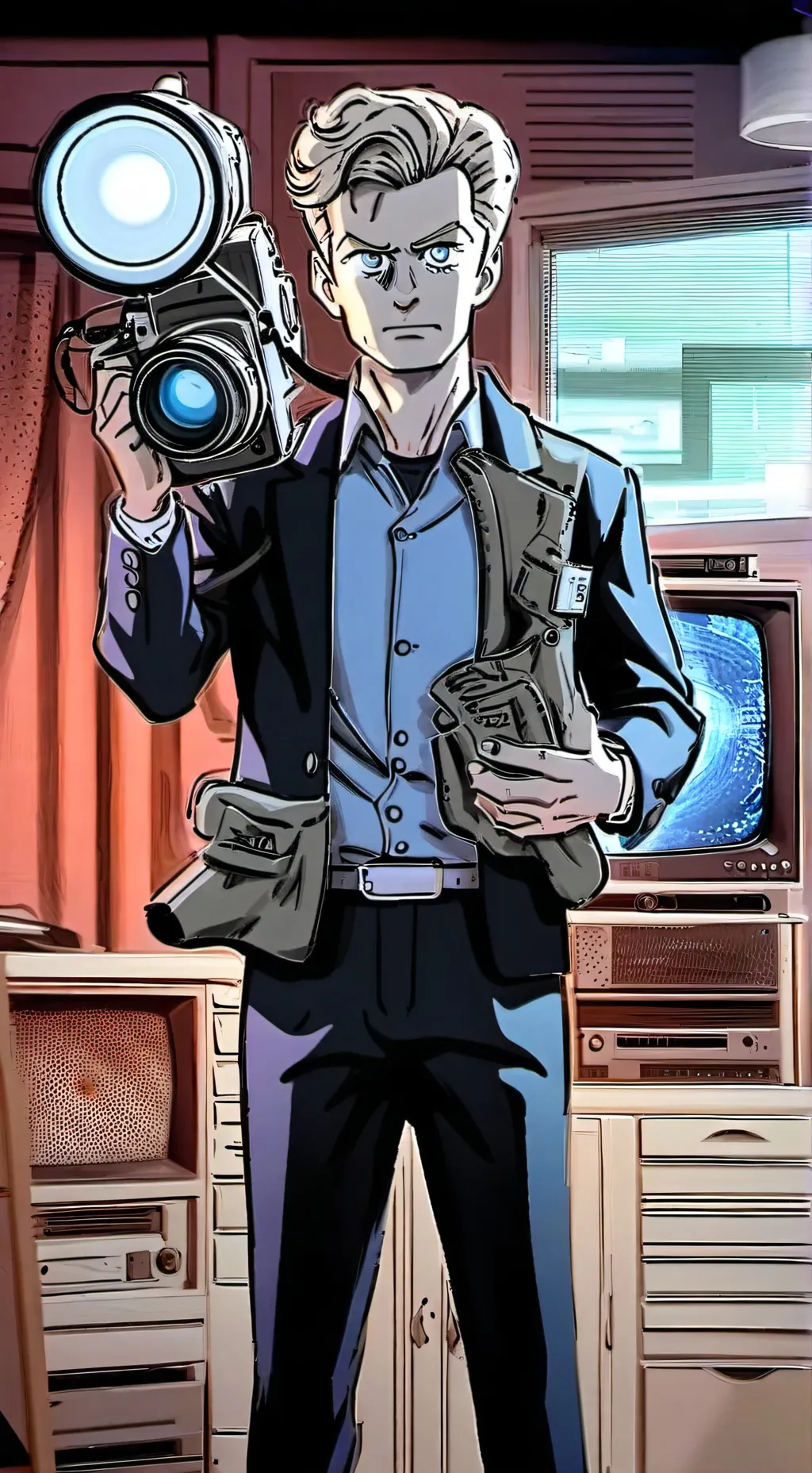 ai character: Simp Camera Man background