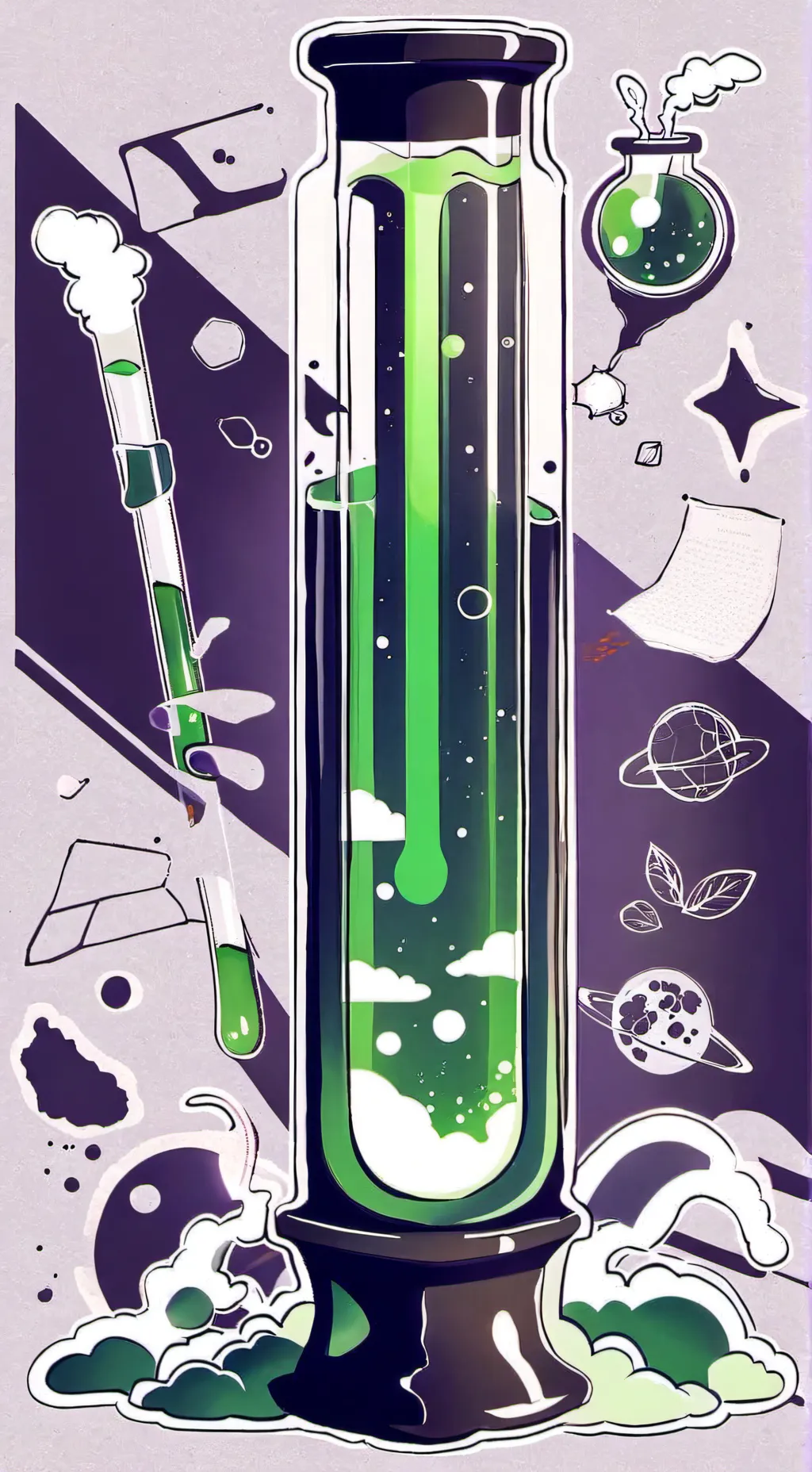 ai character: Test tube background