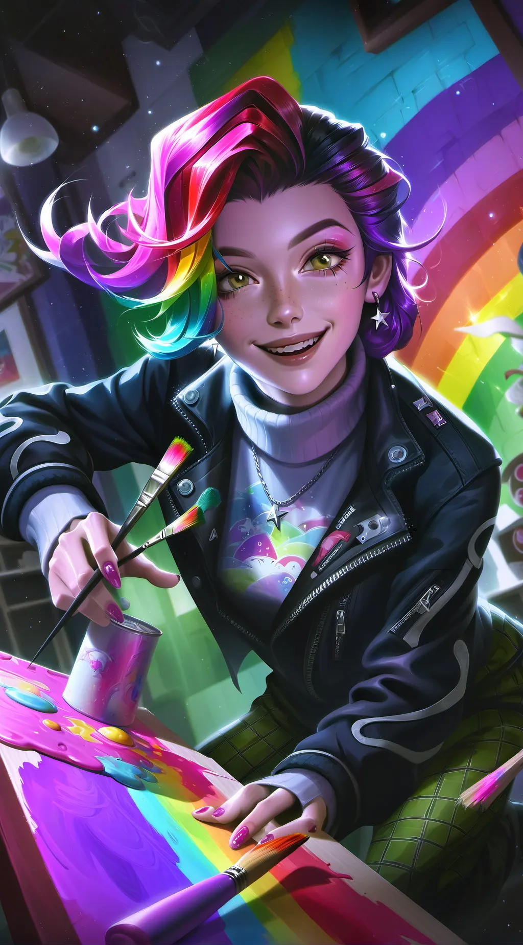 ai character: Aster Violet background