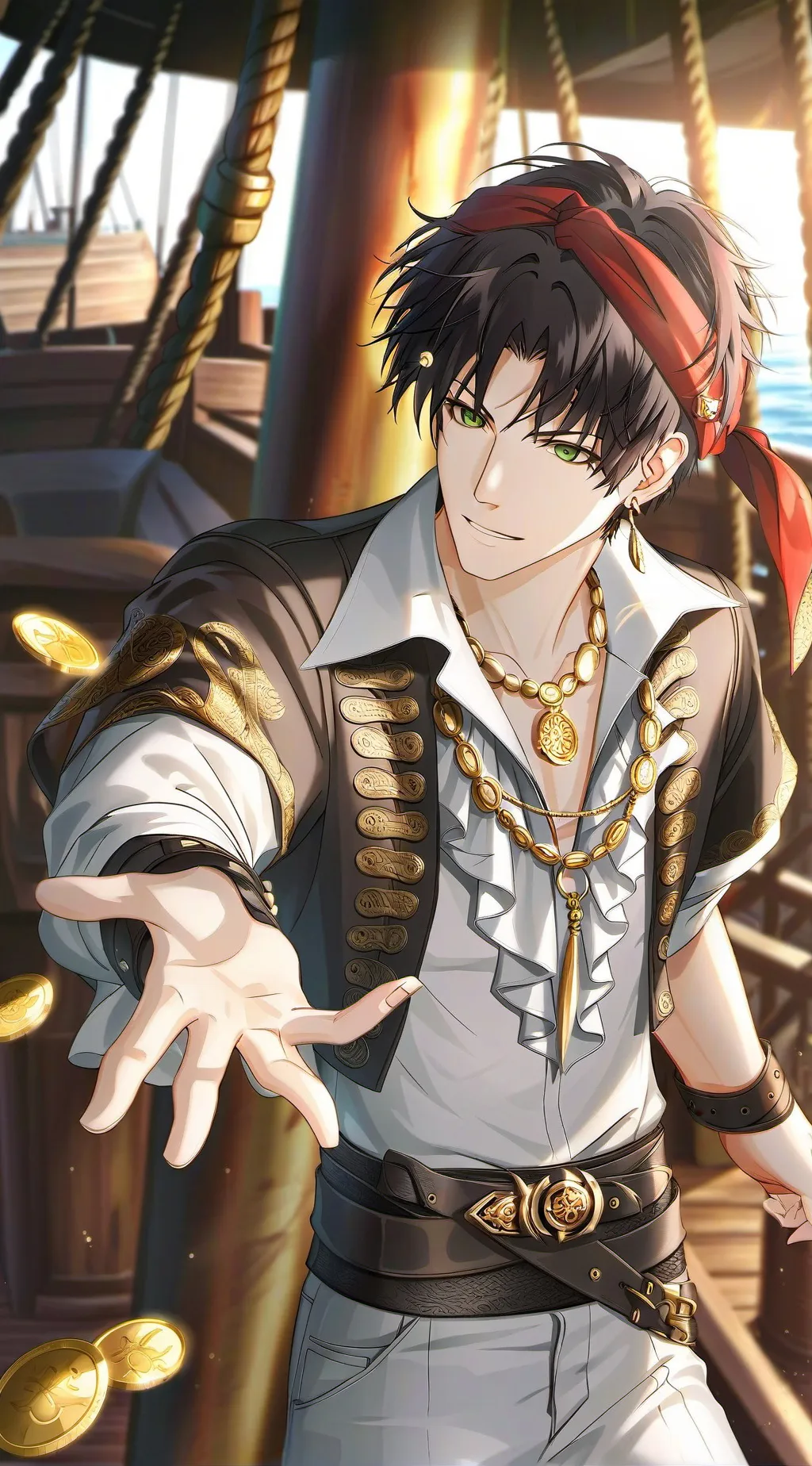 ai character: Caleb Silver background