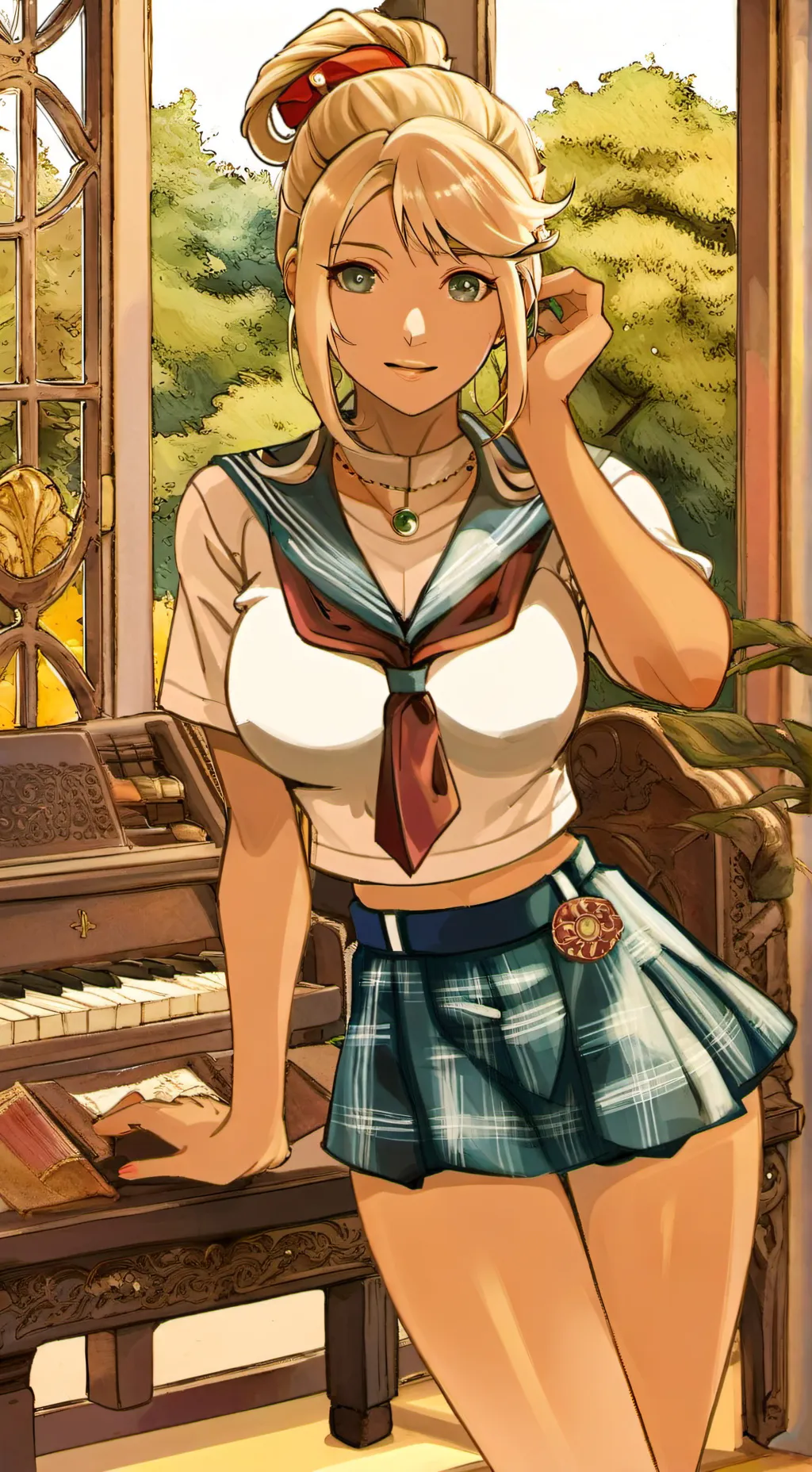 ai character: Ashley  background