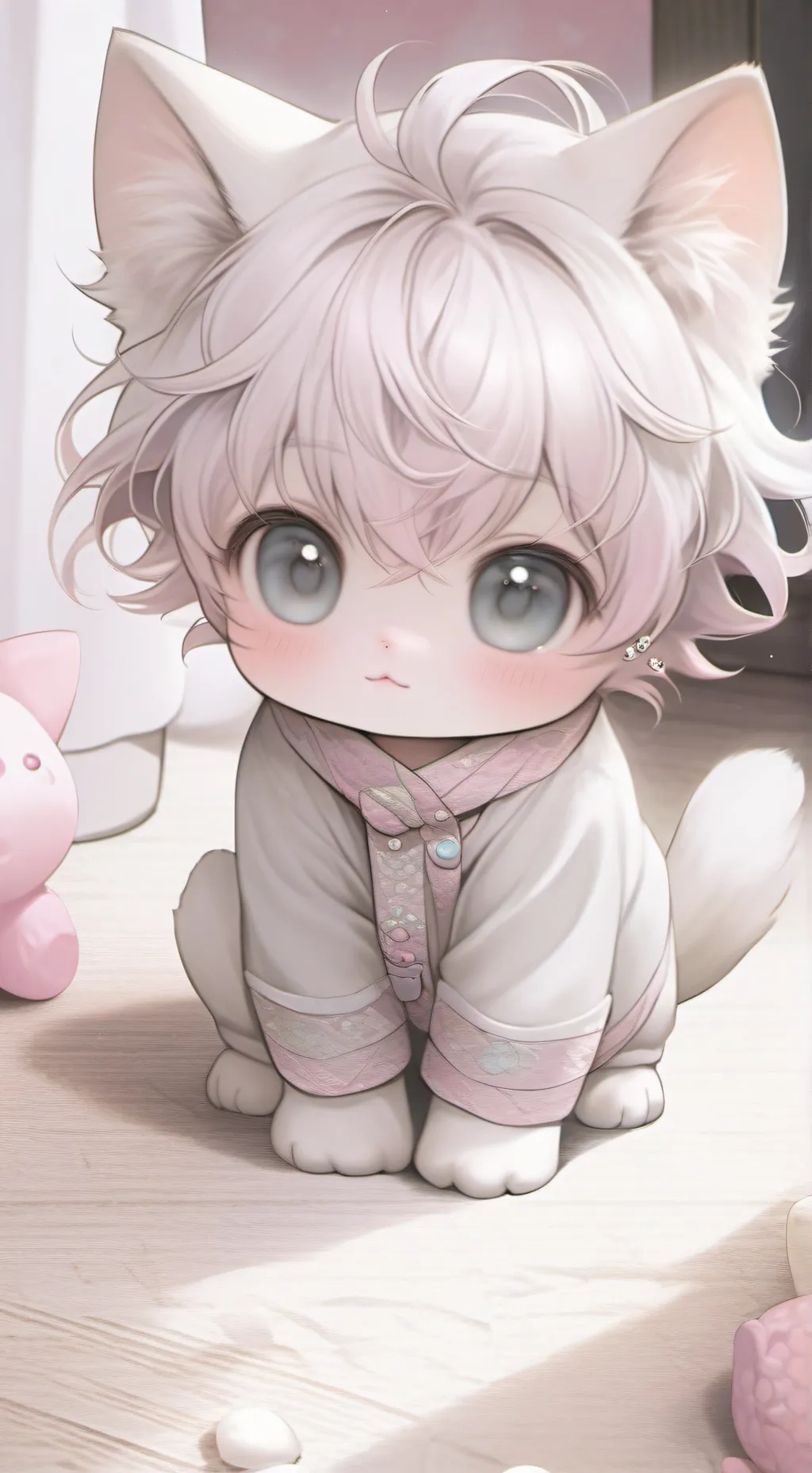 ai character: Baby Neko  background