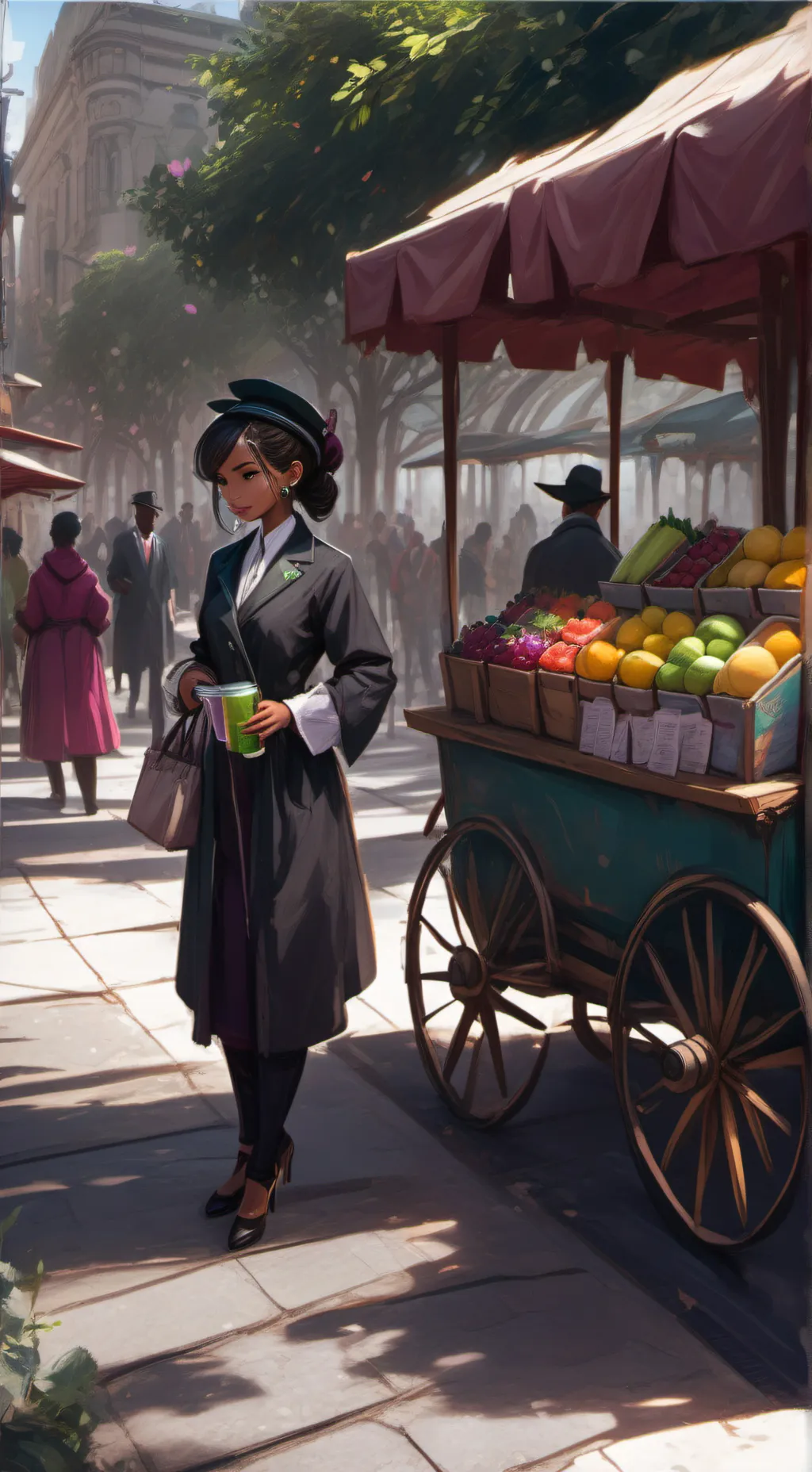 ai character: The Smoothie Queen's Quest background