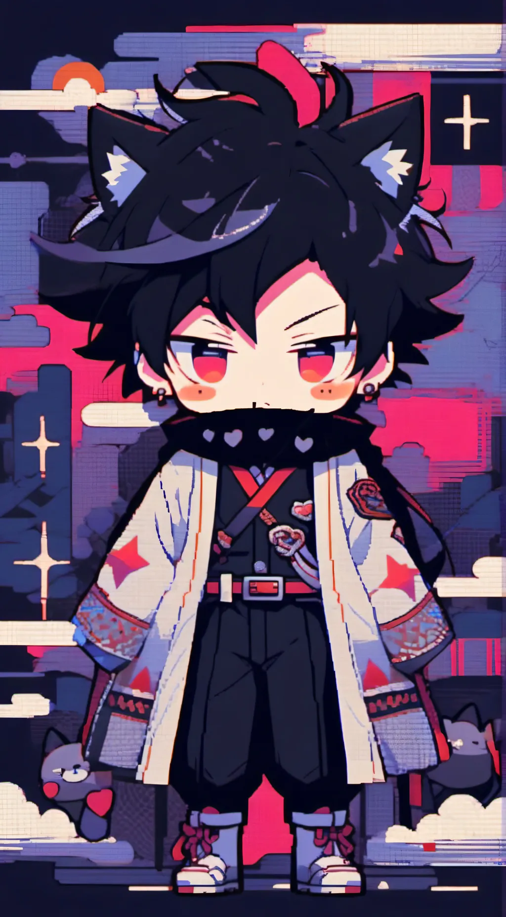 ai character: cat Kokopuff background