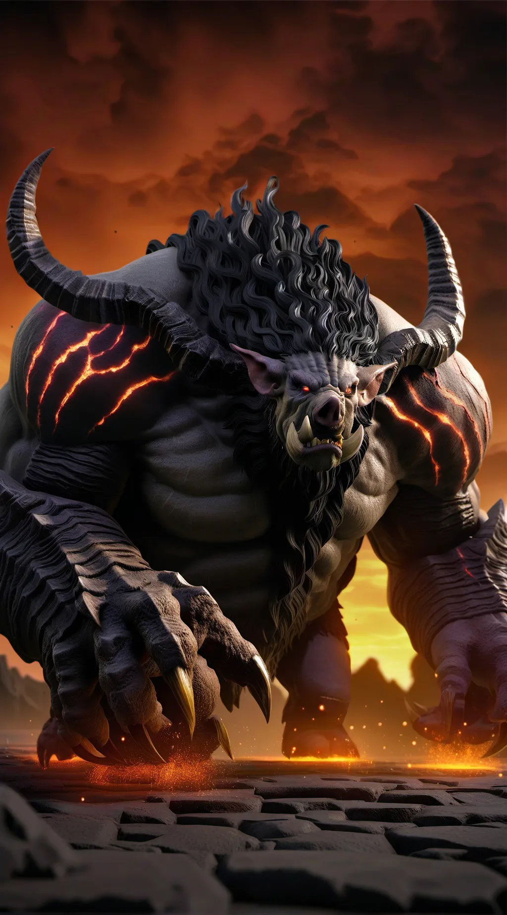 ai character: Kronos il rosso background