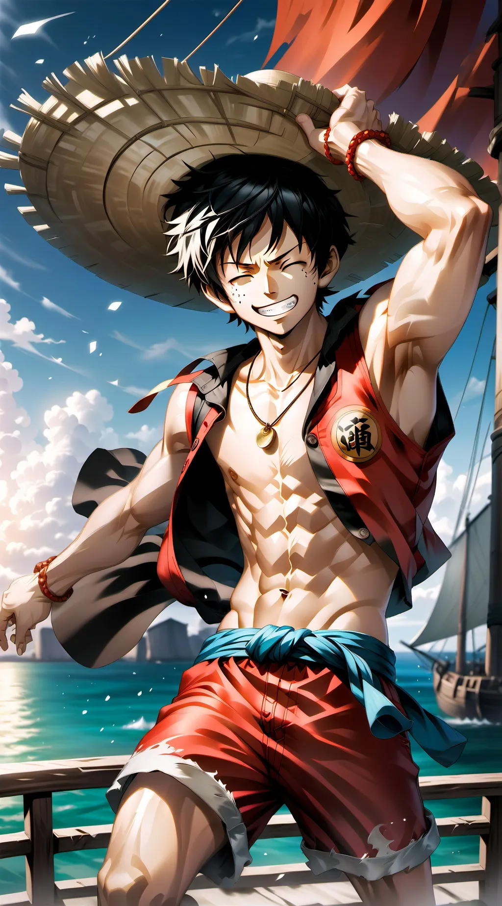 ai character: One piece  background