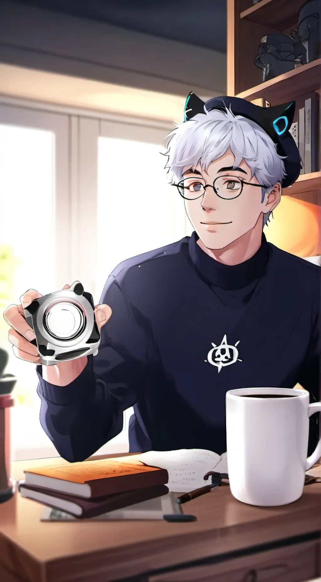 ai character: The Quantum Latte  background