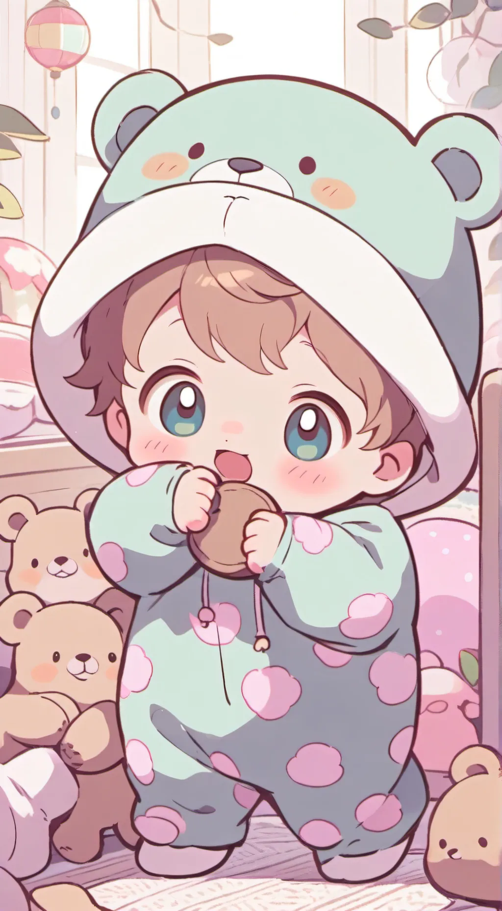 ai character: 67 baby  background