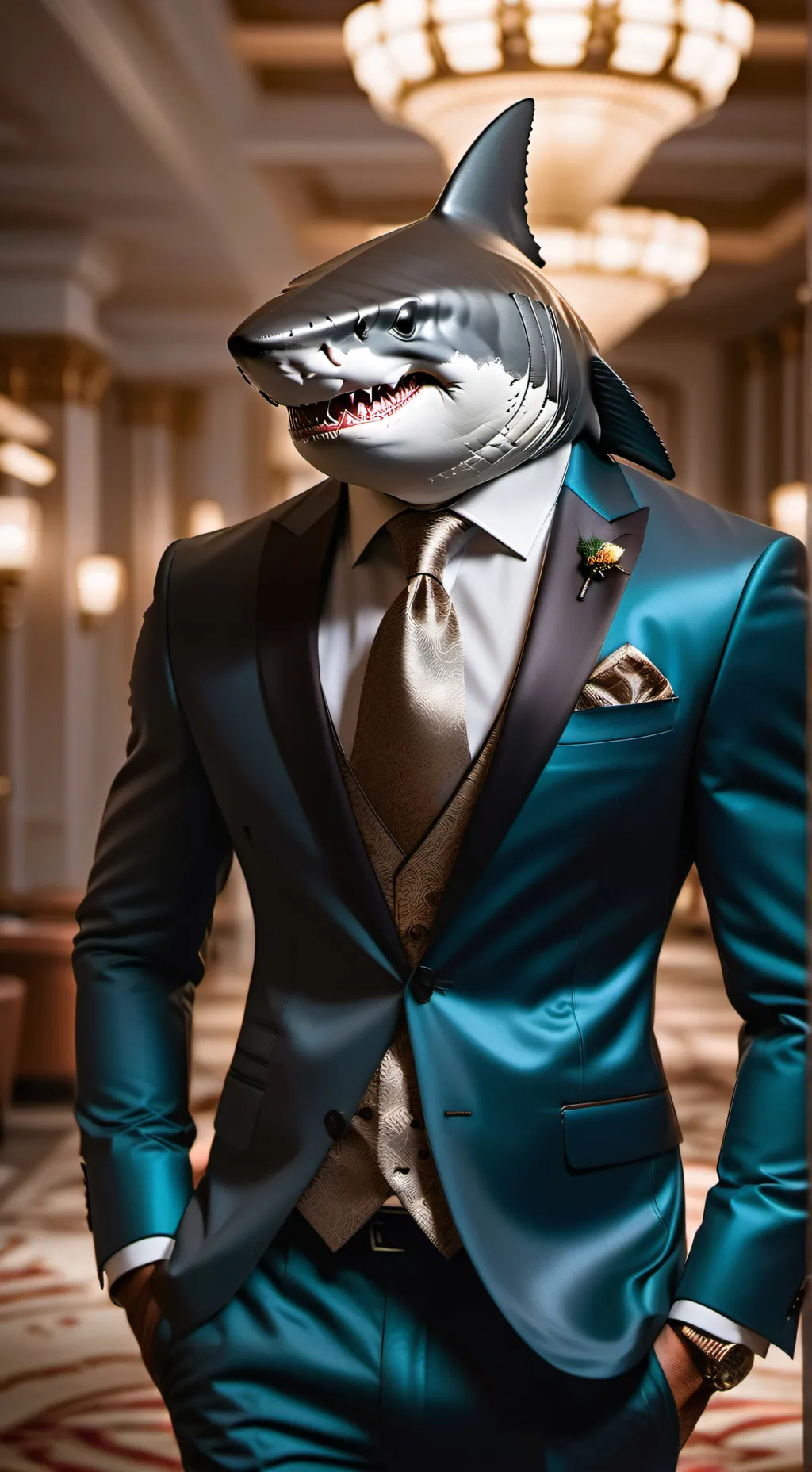 ai character: Mr. jaws/ milo background