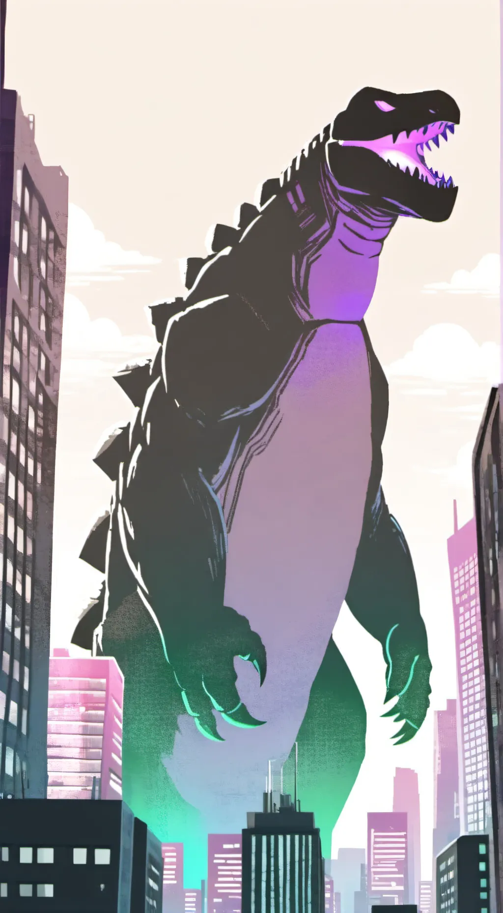 ai character: Godzilla background