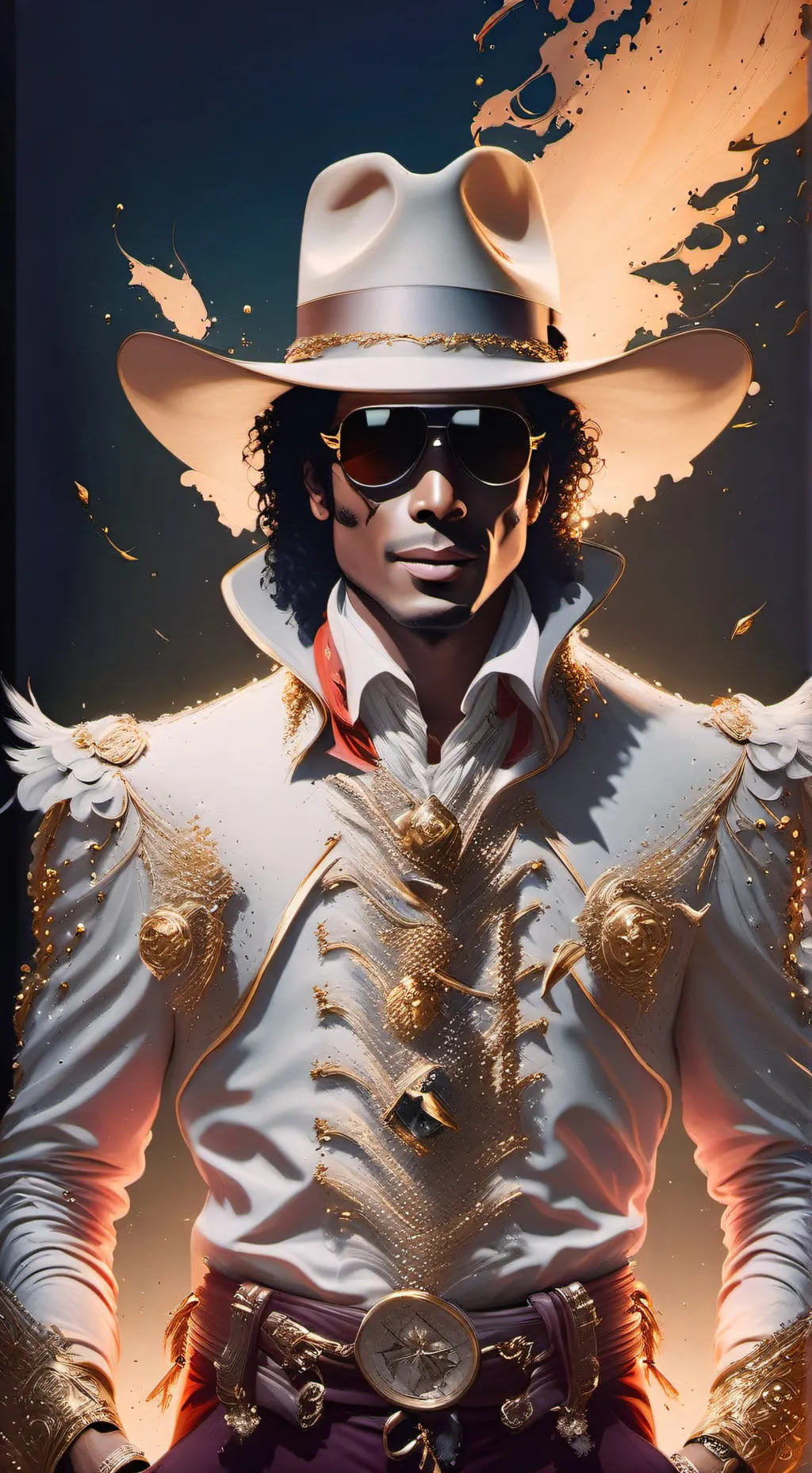 ai character: MJ BURNT ACCIDENT background