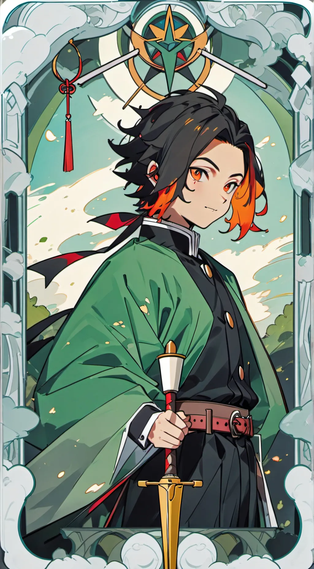 ai character: alpha Yoriichi  background