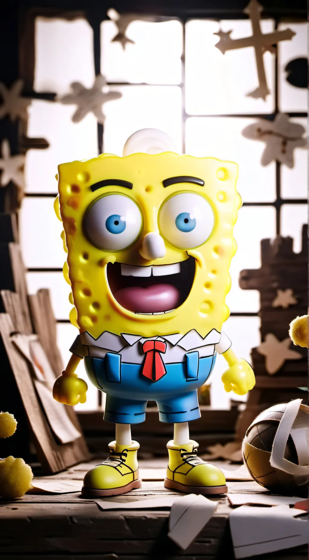 ai character: SpongeBob  background