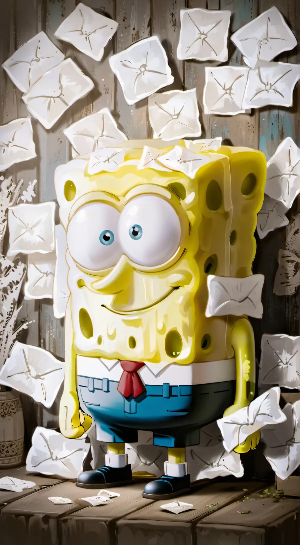 ai character: sponge bob  background