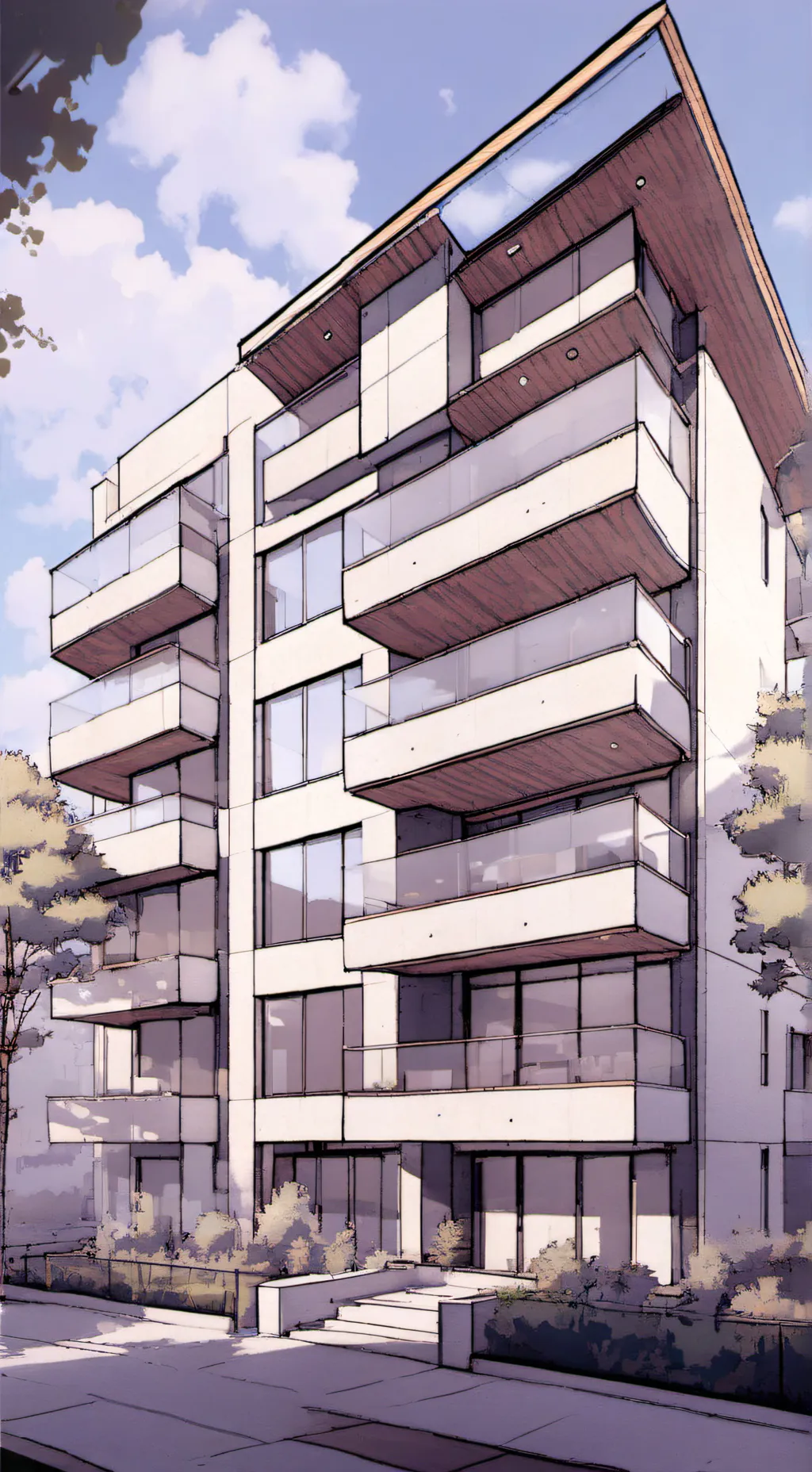 ai character: apartment building background