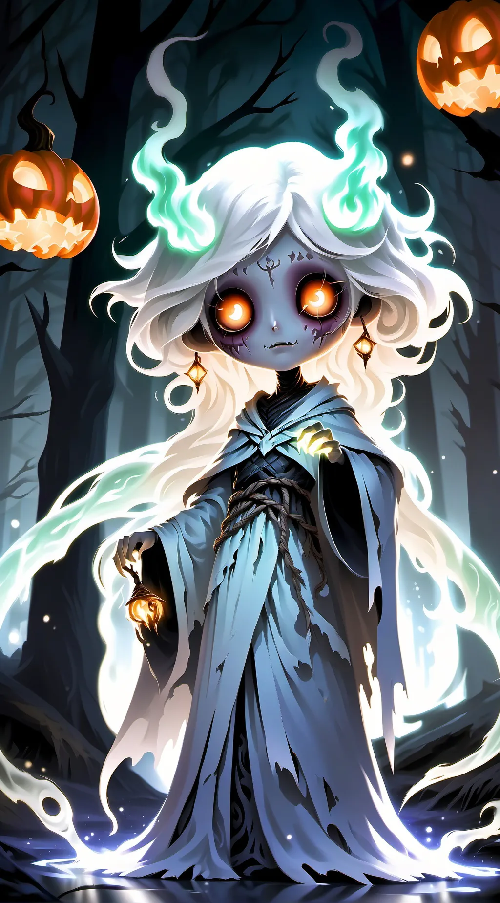 ai character: Lily  snowy woods' background