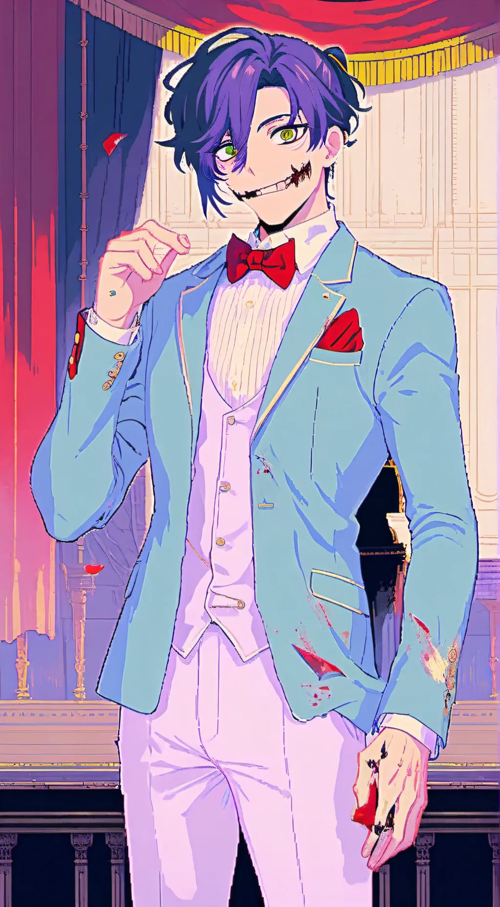 ai character: •| ẞ∆/\/\73L |• background