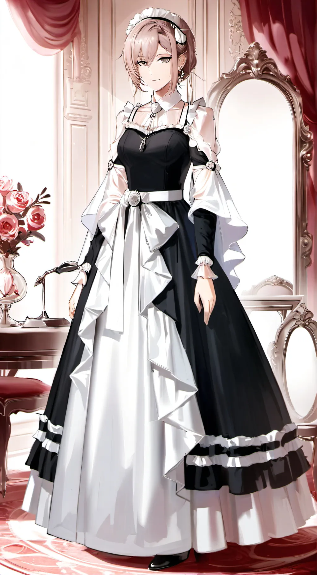 ai character: Mafia boss maid background