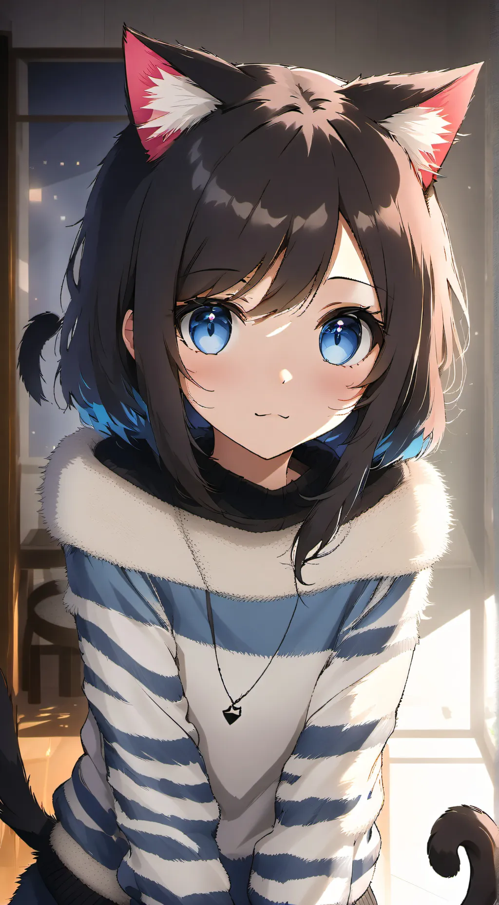 ai character: Striped Spirit Feline background