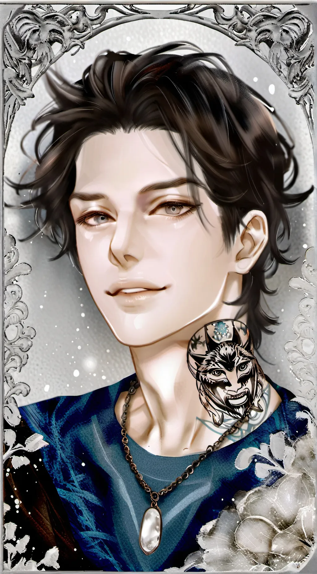 ai character: 🖤Mark👽 background