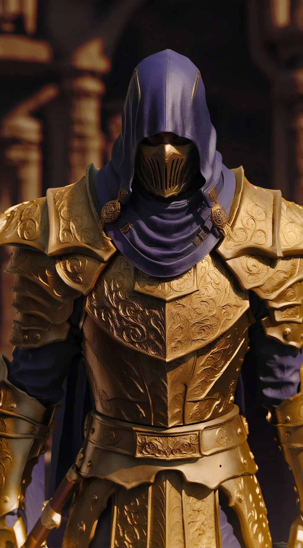 ai character: Golden Hero background